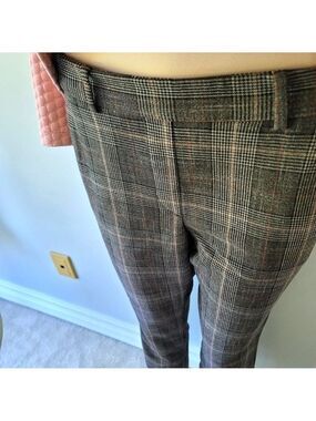 H&M Brown Plaid Trousers Size 8